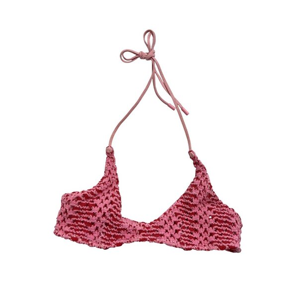 Triangl Swimwear Maia Scoop Bikini Top in Alina Pink Crochet - Picture 1 of 5